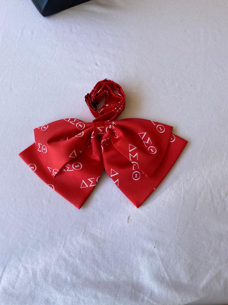 Red & White Silk Bow Tie  1