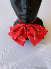 Load image into Gallery viewer, Red &amp; White Silk Bow Tie 
