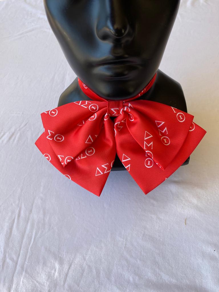 Red & White Silk Bow Tie 