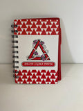 Red & White Spiral Banded Notebook