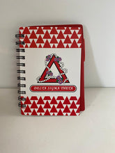 Load image into Gallery viewer, Red &amp; White Spiral Banded Notebook
