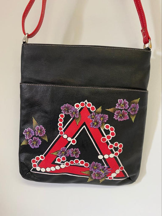 Red & Black individually Hand painted bag