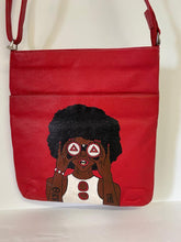 Load image into Gallery viewer, Red color Hand Painted shoulder bag 4
