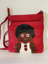 Load image into Gallery viewer, Red color Hand Painted shoulder bag 2
