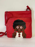 Red color Hand Painted shoulder bag