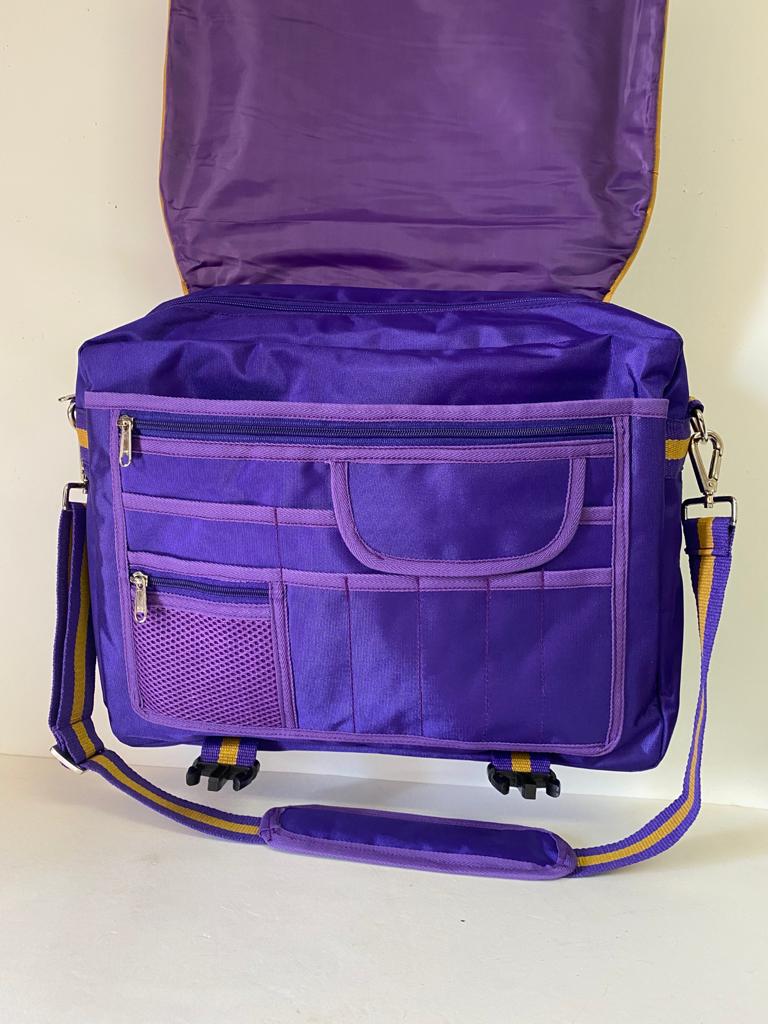 Royal Purple & Old Gold Canvas Office Bag 5
