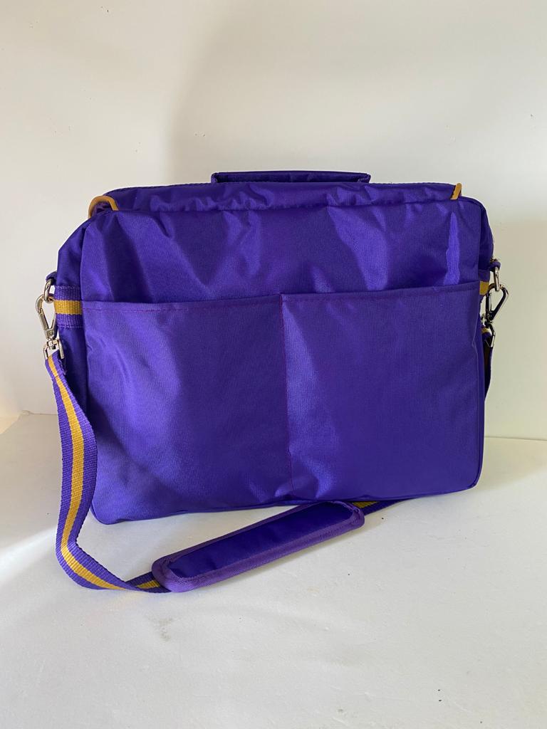 Royal Purple & Old Gold Canvas Office Bag 4