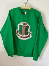 Load image into Gallery viewer, Alpha Kappa Alpha (AKA) Sweatshirts with Organization Shield on Front, 100% Cotton, Made in USA
