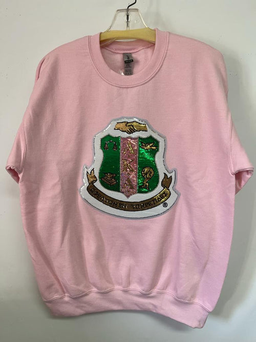 Alpha Kappa Alpha (AKA) Sweatshirts with Organization Shield on Front, 100% Cotton, Made in USA