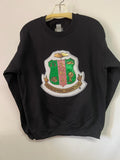 Alpha Kappa Alpha (AKA) Sweatshirts with Organization Shield on Front, 100% Cotton, Made in USA