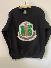 Load image into Gallery viewer, Alpha Kappa Alpha (AKA) Sweatshirts with Organization Shield on Front, 100% Cotton, Made in USA
