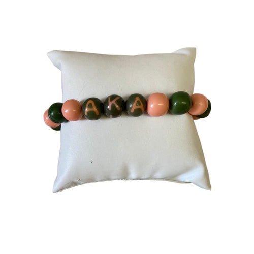 Pink & Green Stylish Acrylic Beaded Bracelet