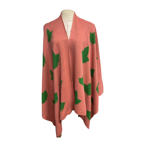 Pink & Green Cozy knitted Wrap