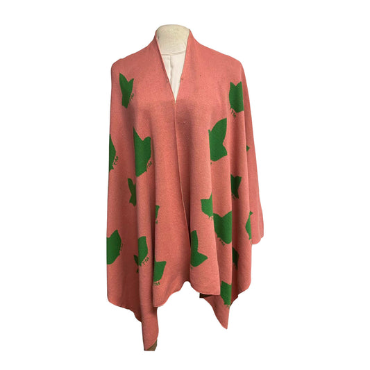 Pink & Green Cozy knitted Wrap