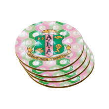 Load image into Gallery viewer, Pink &amp; Green Sorority Coaster set
