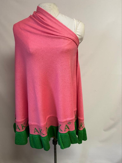 Pink & Green Knitted Wrap 2