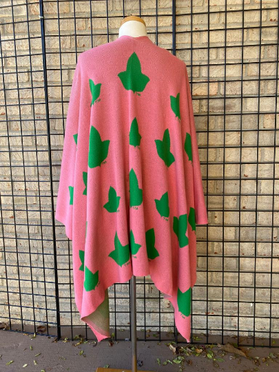 Pink & Green Cozy knitted Wrap 1