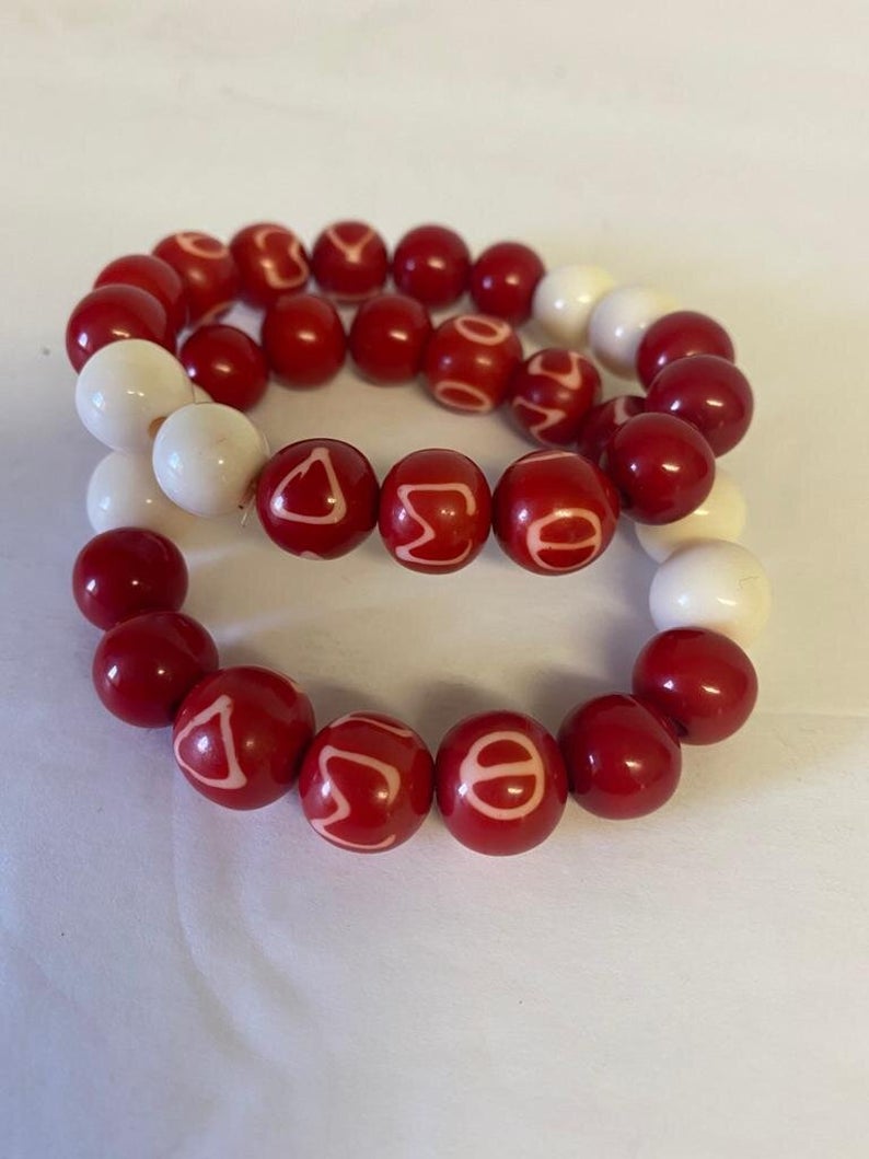 Handmade Acrylic Beaded Bracelets- DELTA SIGMA THETA