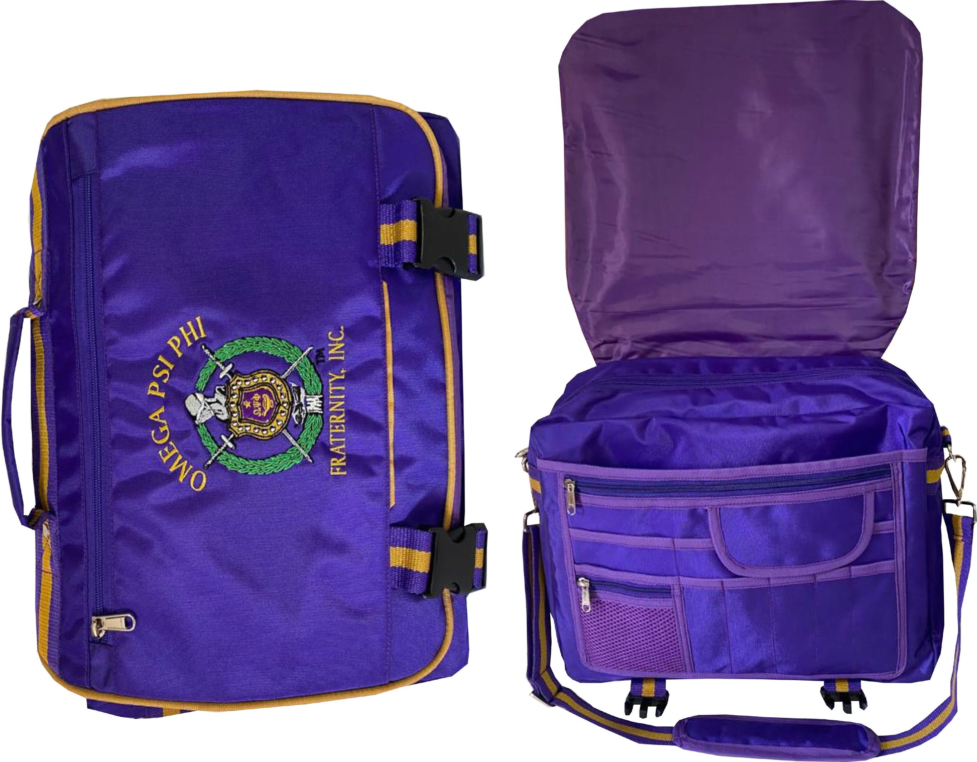 Royal Purple & Old Gold Canvas Office Bag 2